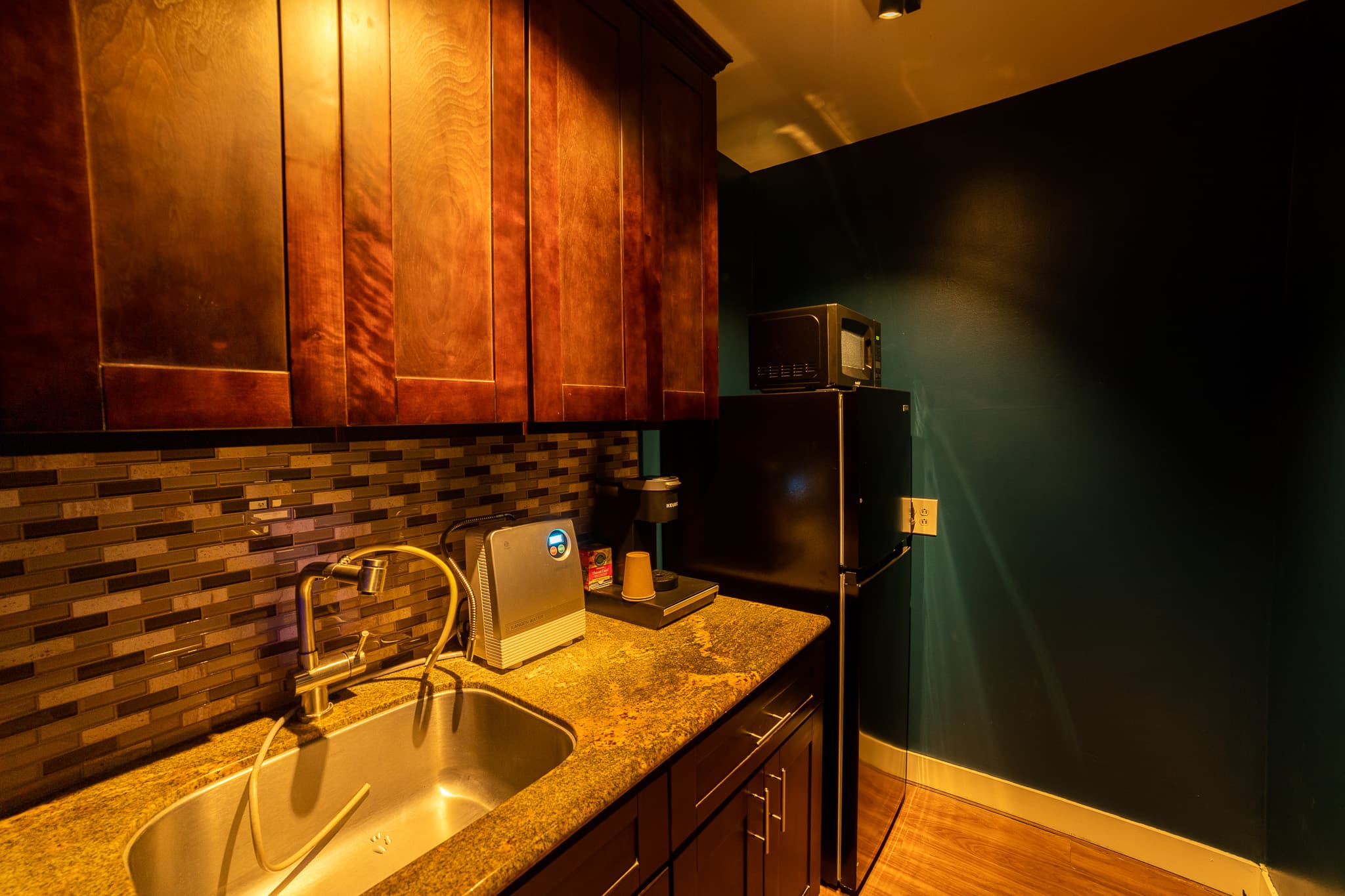 Kitchenette at Basswood Studios recording studio, North Hollywood, CA